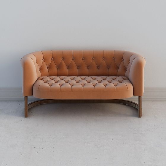 Stylish Brown Leather Sofa 3D model for Versatile Spaces