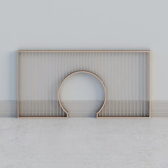 Curved Metal Railing 3D model