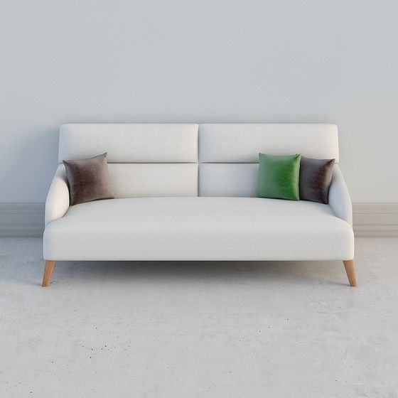 Elegant Low-Poly Sofa 3D model for Modern Spaces