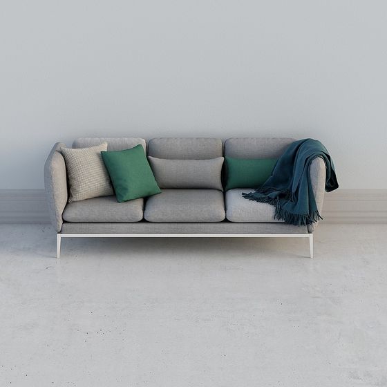 Sofa nhiều người chơi màu trắng xám nhạt kiểu Bắc Âu 3