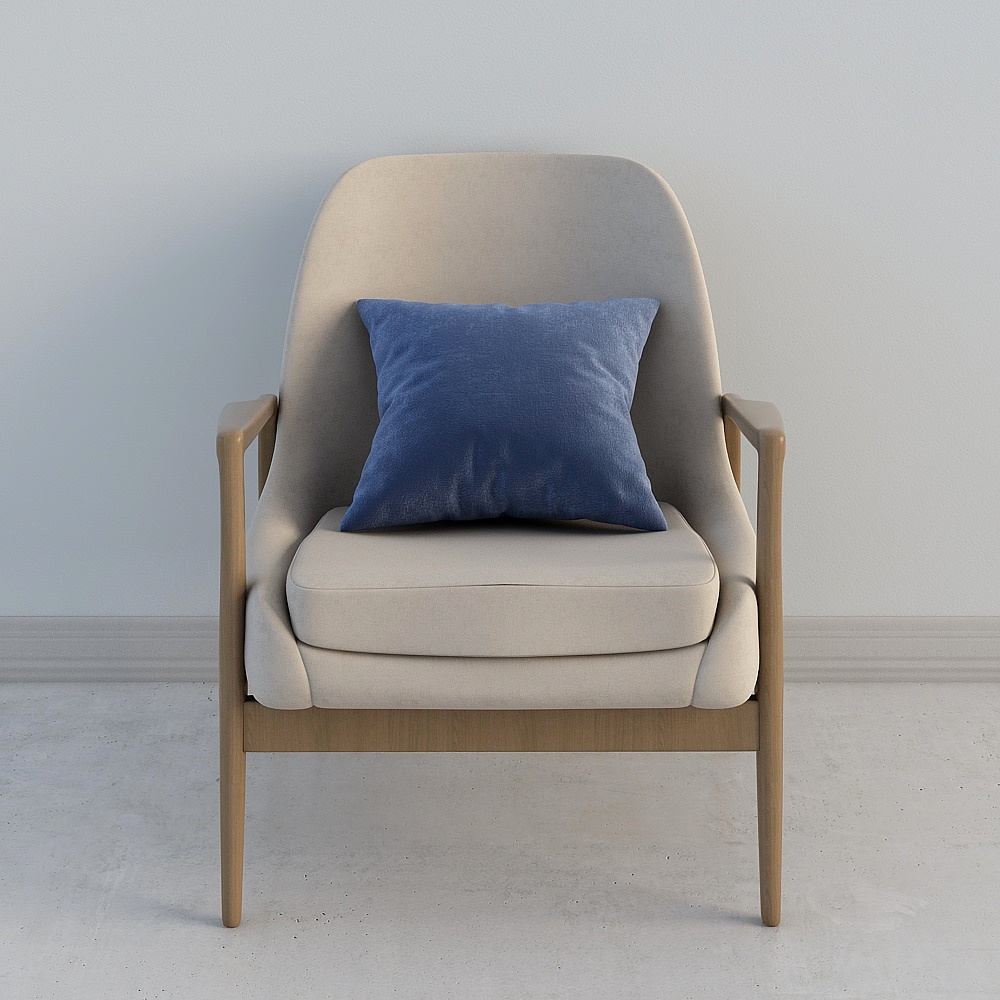 Nordic light gray single sofa 2