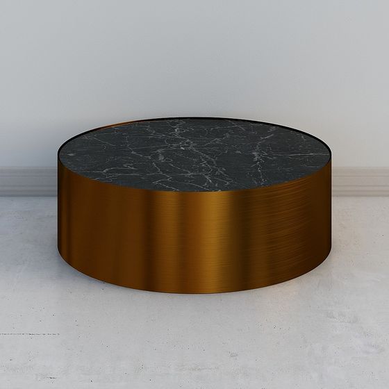 Elegant Cylindrical Marble Coffee Table 3D model