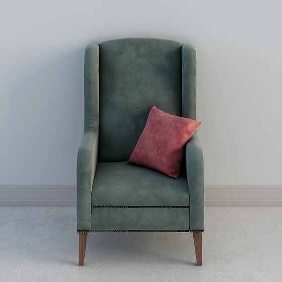 Vintage Green Velvet Sofa 3D model