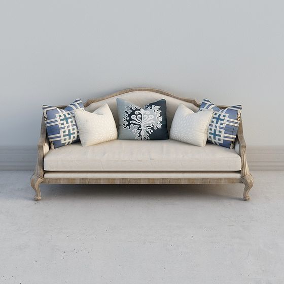 Elegant Low-Poly Sofa 3D model for Modern Interiors