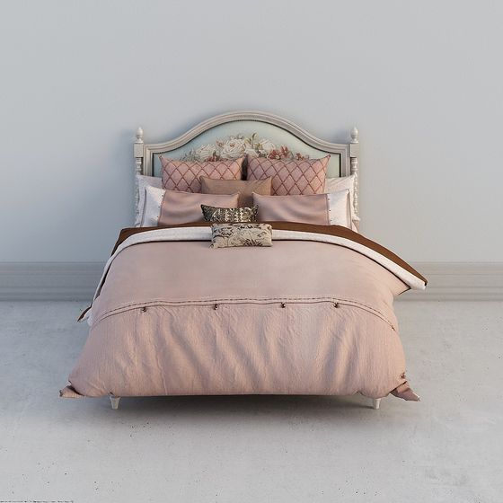 Chic Low-Poly Bed 3D Model for Creative Spaces