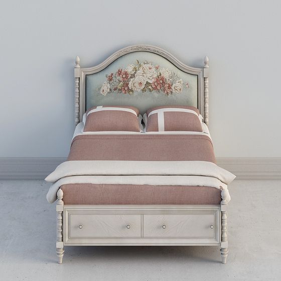 Elegant Low-Polygon Bed 3D Model