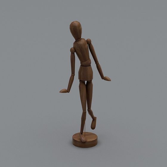 Wooden Human Figure 3D model