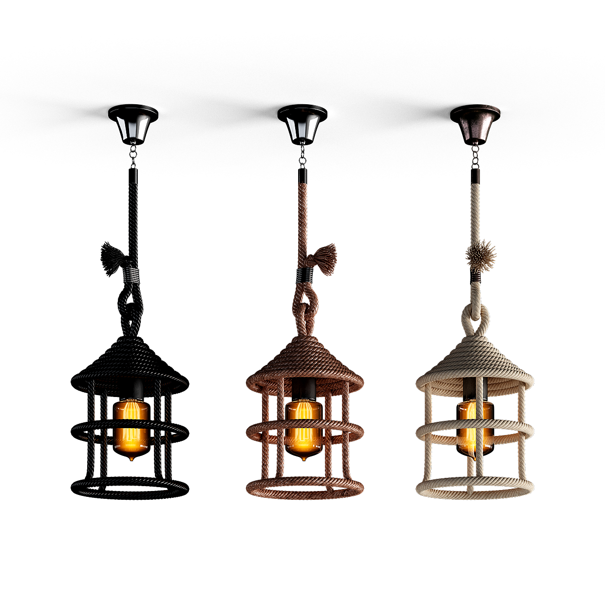 Unique Low-Poly Decorative Lamp – Rope Weaving Style