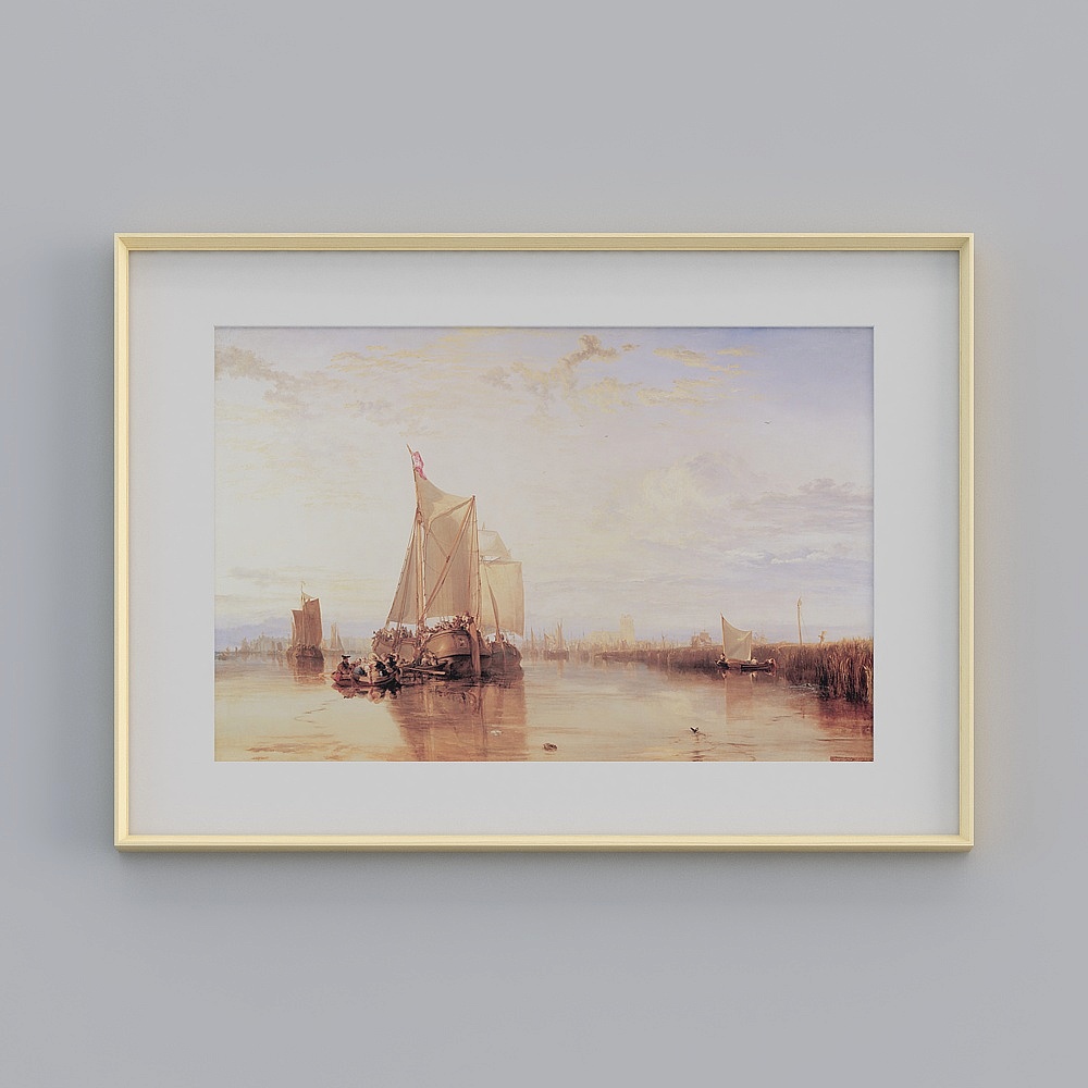 The sea hanging painting of the wood color 87x122 cm in the modern living room of The Start Bay