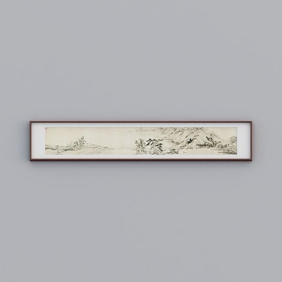 Exquisite Low Polygon 3D Landscape Scroll Model