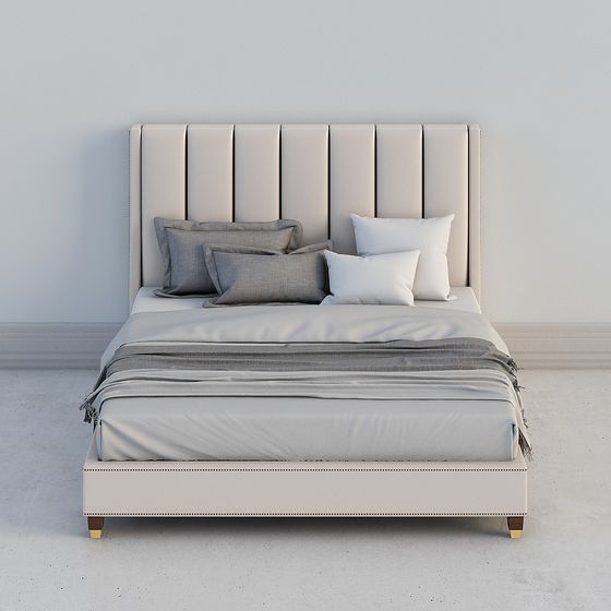 Elegant Low-Polygon 3D Bed Model for Creative Projects