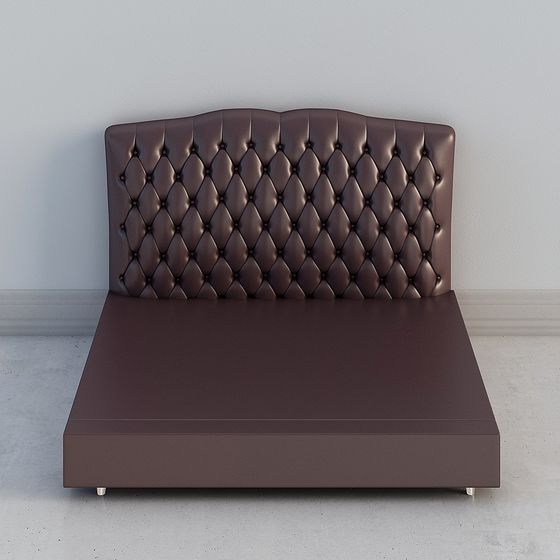 Elegant Low-Poly Bed Frame 3D Model