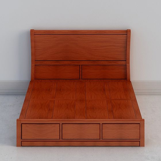 Cozy Retreat Bed 3D model for Elegant Interiors