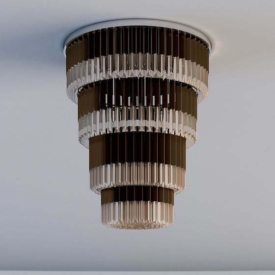 Crystal Spiral Chandelier 3D model