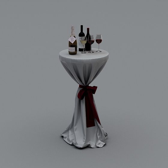 Elegant Party Table 3D model for Celebrations