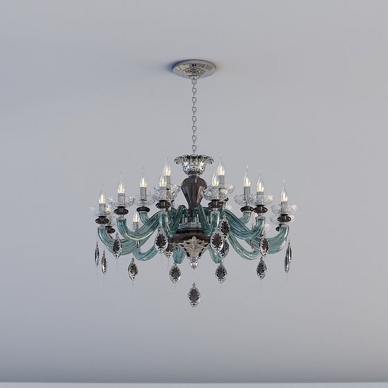 Elegant Low-Poly Chandelier 3D Model