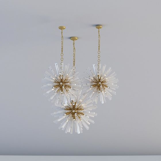 Elegant Crystal Pendant Light 3D model