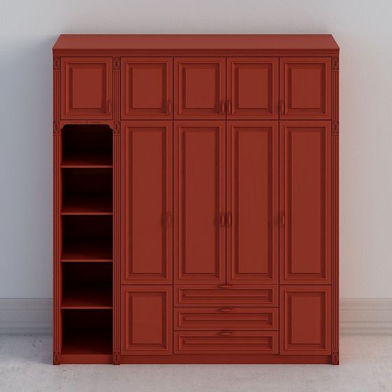 Elegant Vintage Wardrobe 3D Model for Modern Projects