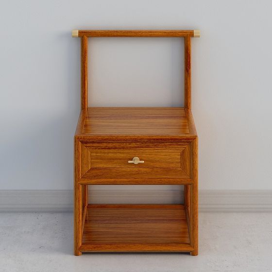 Minimalist Wooden Storage Chair 3D model