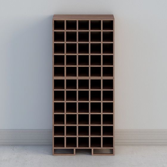 Minimalist Grid Bookshelf 3D model