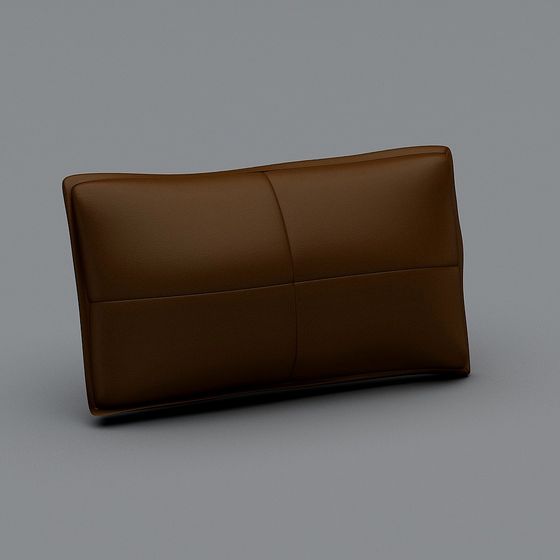 Low-Poly Leather Sofa Cushion 3D Model