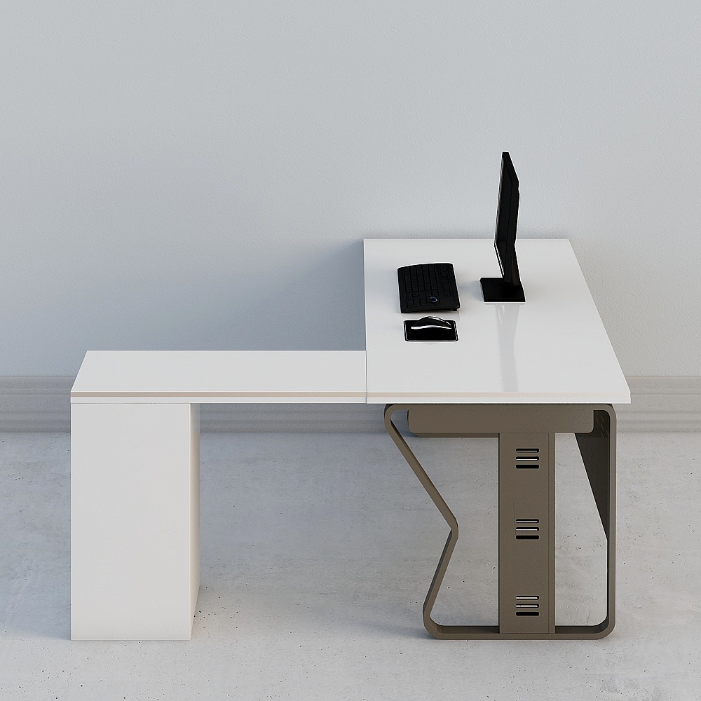 Grand bureau moderne blanc