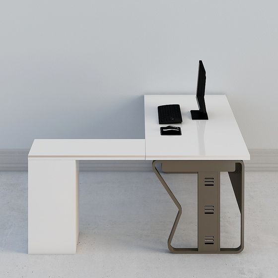 Grand bureau moderne blanc