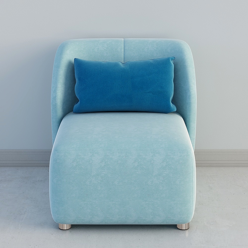 Cozy Velvet Chair 3D model