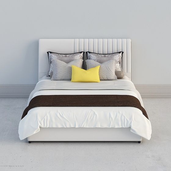 Modern Minimalist 3D Bed Model with Artistic Design