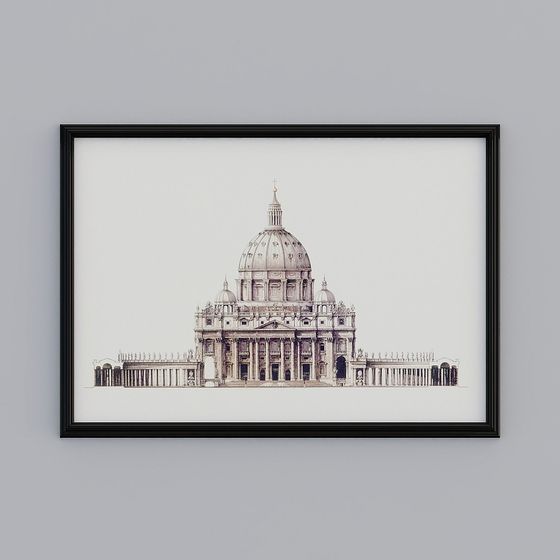 St. Peter's Basilica Low-Poly 3D Model