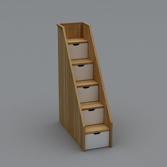 Minimalist Staircase Storage Unit 3D model