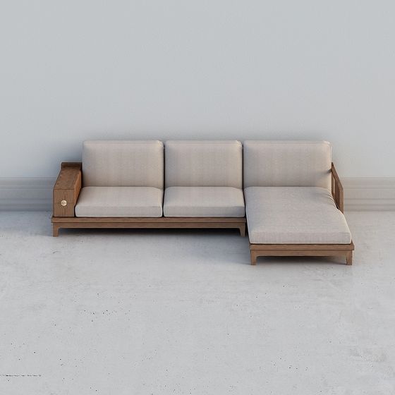 Elegant Low-Polygon Sofa 3D Model for Modern Spaces