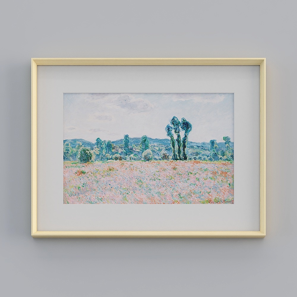 Impressionist Field Low Poly 3D Model