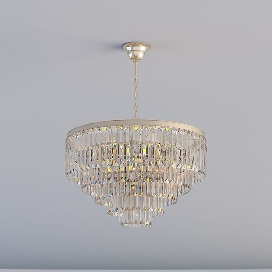 Elegant Crystal Chandelier 3D model for Luxurious Interiors