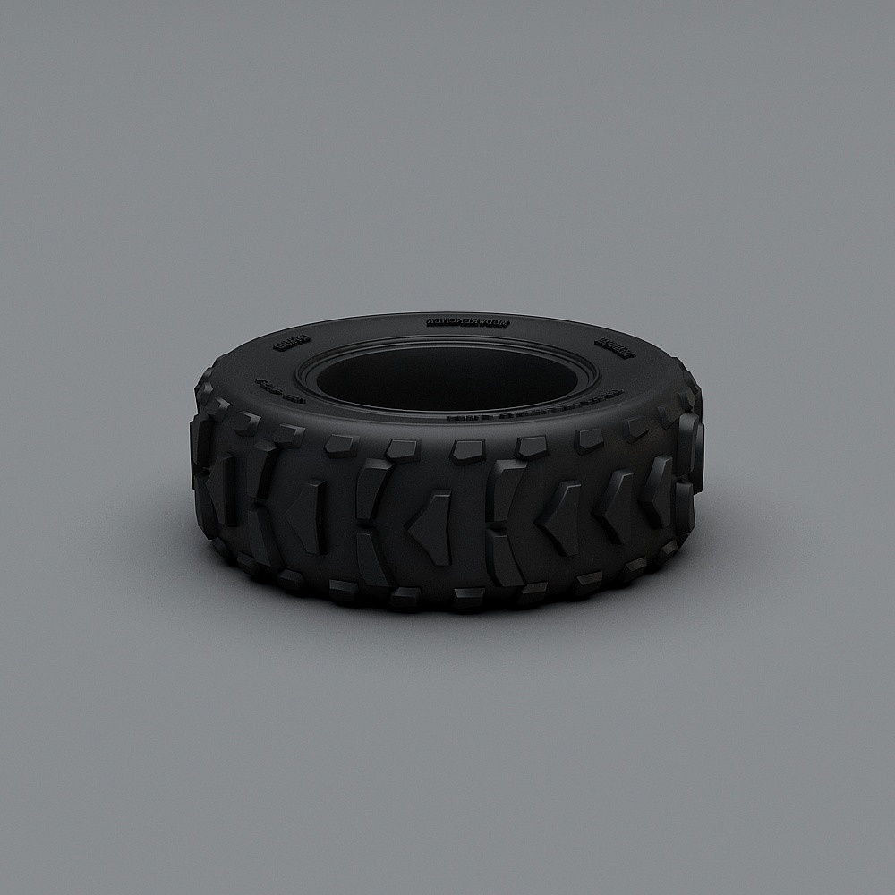 Rugged Low-Polygon Tire 3D Model