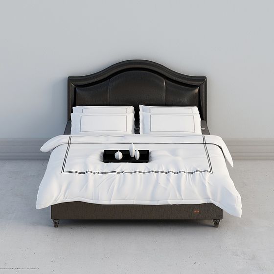 Elegant Contemporary Bed 3D Model for Modern Interiors