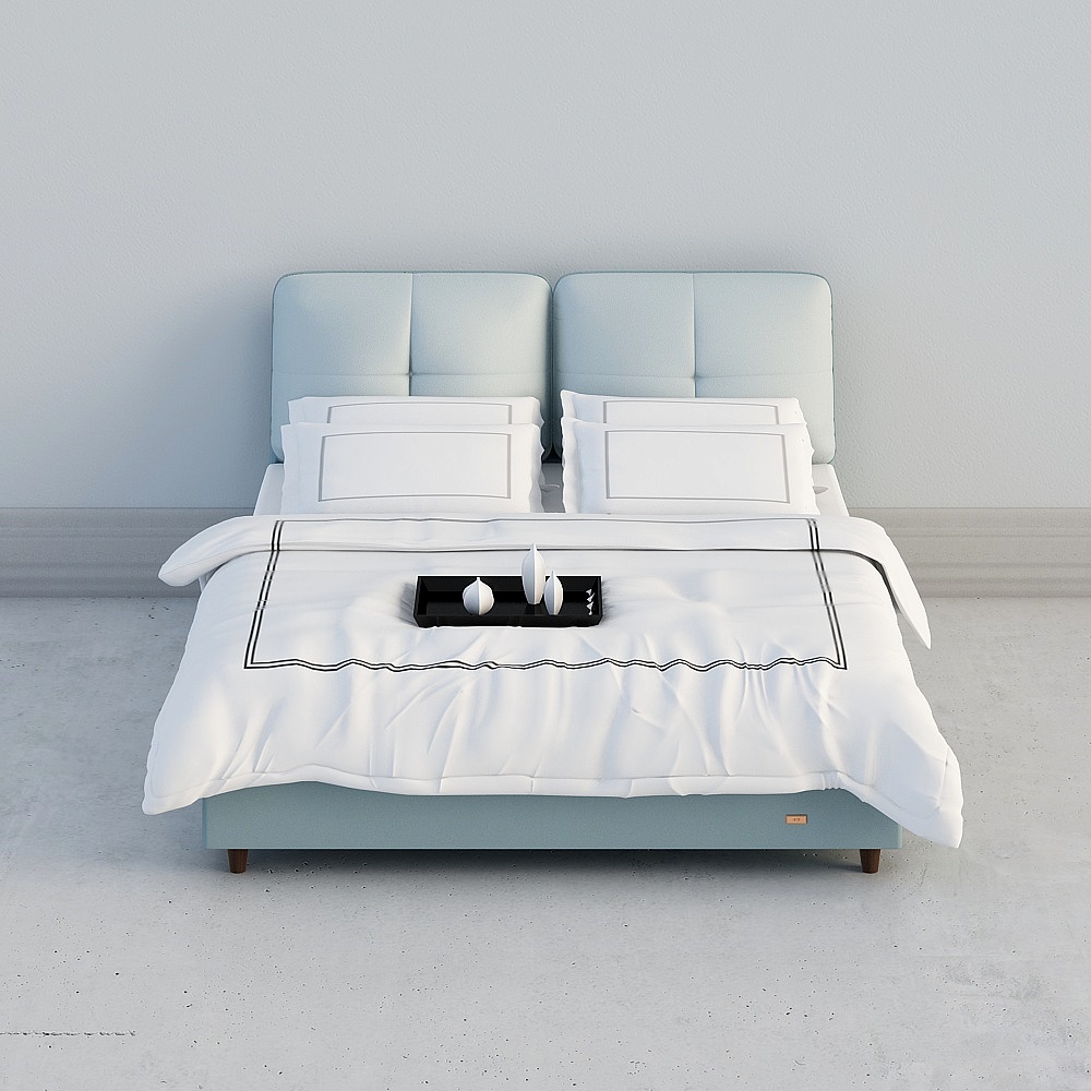 Modern Minimalist Bed 3D model