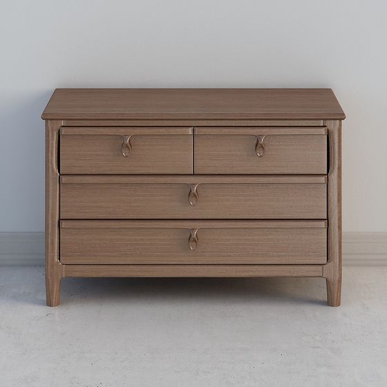 Stylish Wooden Drawer Cabinet 3D model for Modern Interiors
