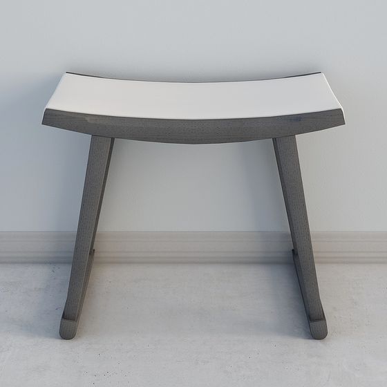 Curved Wood Stool 3D model