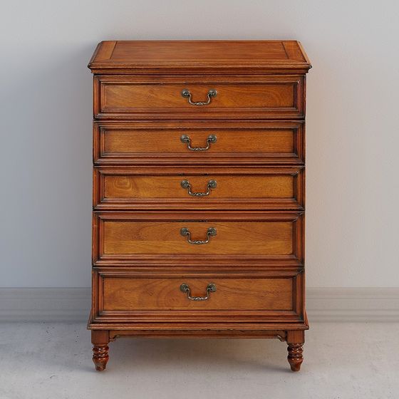 Classic Vintage 5-Drawer Cabinet 3D model
