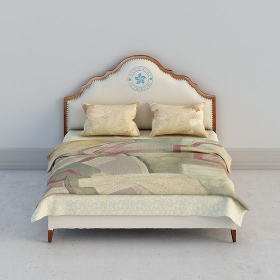 Vintage Elegance 3D Model Bed for Modern Interiors