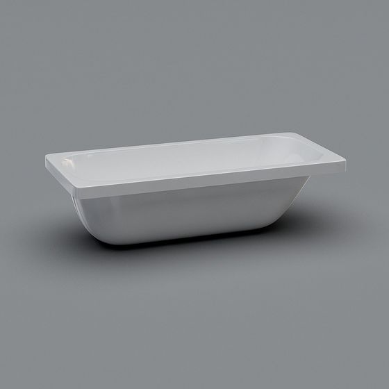 Minimalist Bathtub 3D model for Interior Design