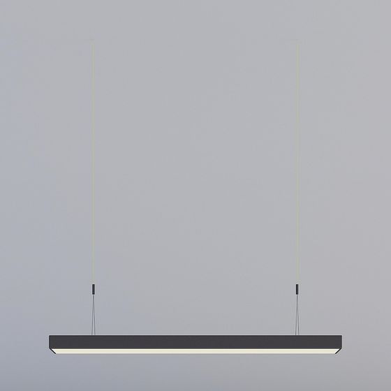 QH-Working Black Chandelier 3D Model in Earth Color