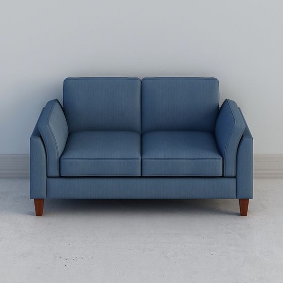 Sofá doble americano moderno y sencillo de dos plazas de estilo nórdico Ait House, azul oscuro, anti manchas DS842212