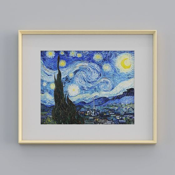 Starry Night 3D Model Inspired by Van Gogh