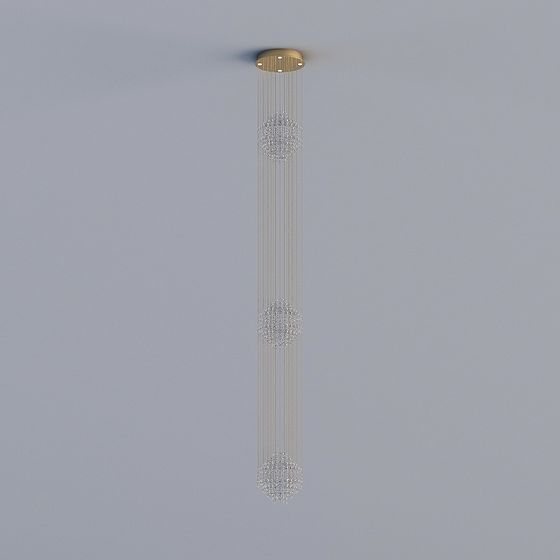 Crystal Rain Chandelier 3D model for Elegant Interiors