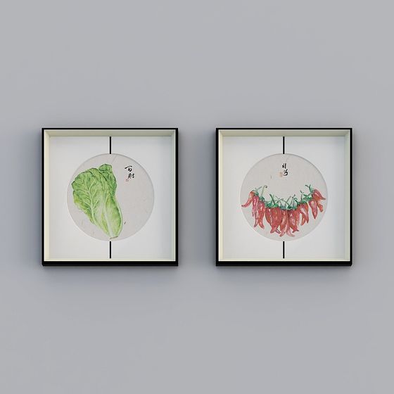 Oriental Vegetable Wall Art 3D model