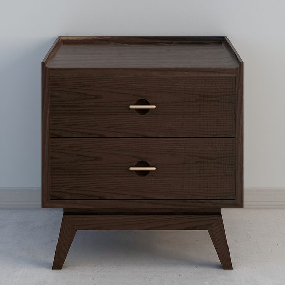 Box A Brown Bedside Table 3D Model for Functional Elegance