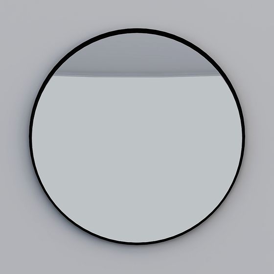 Minimalist Round Mirror 3D model