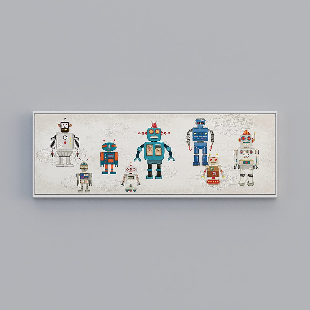 Futuristic Retro Robots 3D model